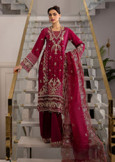 La More Unstitched 3 Piece Festive Formals Collection'2024-Scarlet dream